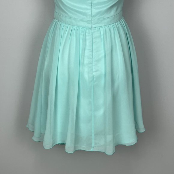 Chi Chi London Aqua Blue Green Sleeveless Party Dress Floral Applique size 4 - Picture 8 of 12